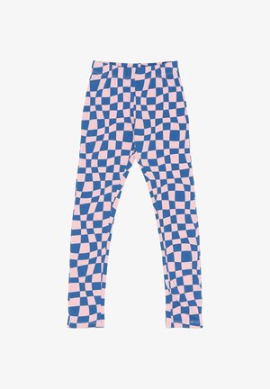 Leggings con un patrón de cuadros en colores azul y rosa. Elaborados con suave algodón, cuentan con una cinturilla elástica para mayor comodidad.