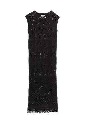 Marks & Spencer TEXTURED CREW NECK MIDI - Robe pull - black