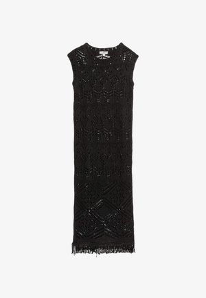 Marks & Spencer TEXTURED CREW NECK MIDI - Strikkjoler - black