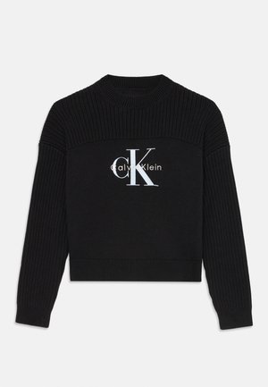 Calvin Klein Jeans MONOLOGO SWEATER - Pullover - black