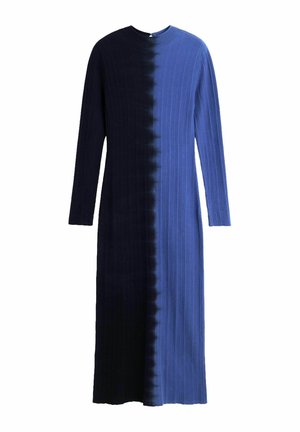 Desigual, LONG-SLEEVED KNIT DRESS - Svetríkové šaty - blue