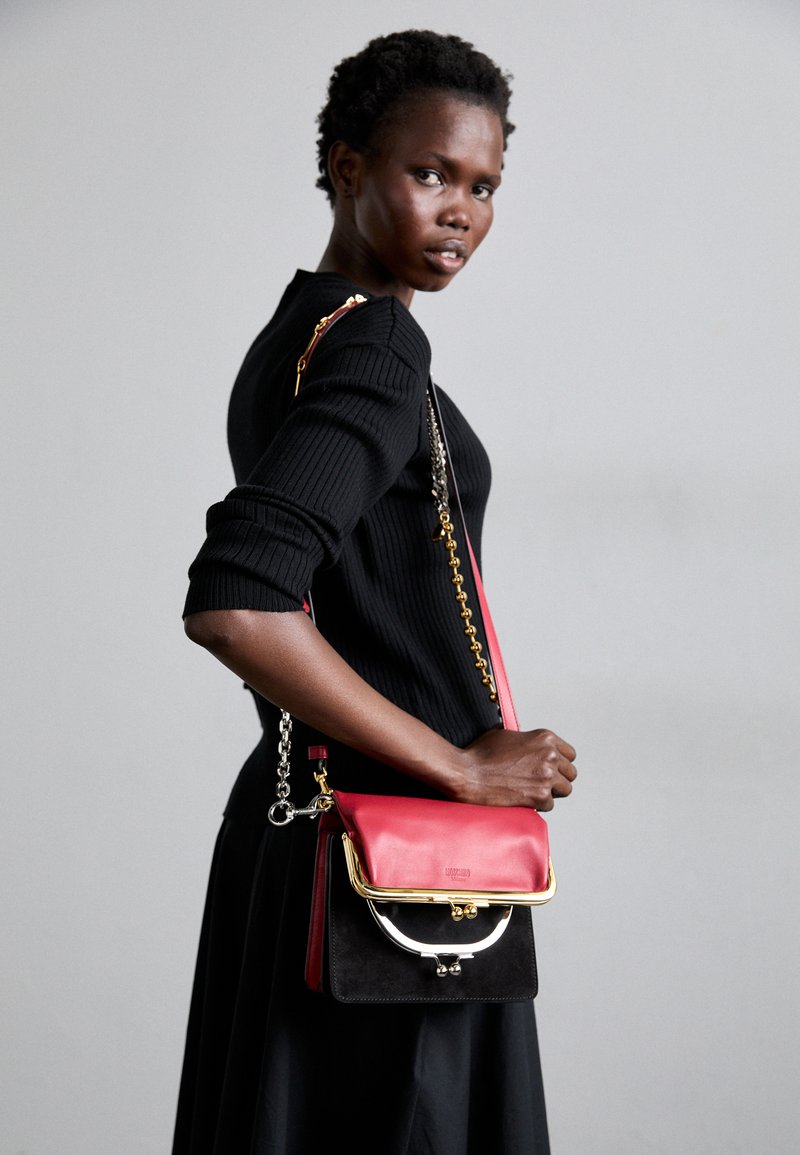 MOSCHINO DOUBLE BAG Borsa a tracolla rosso/nero/rosso Zalando