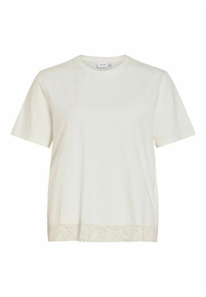 VILA, T-SHIRT VIVORA RUNDHALS - T-shirt imprimé - snow white