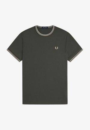 Fred Perry, TWIN TIPPED - Βασικό μπλουζάκι - fieldgreen/oatme