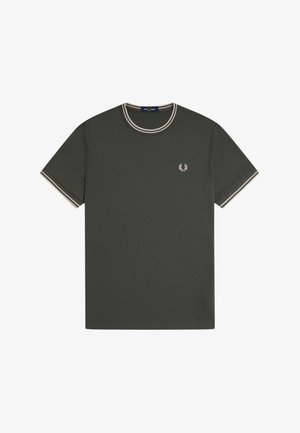 Fred Perry, TWIN TIPPED - Βασικό μπλουζάκι - fieldgreen/oatme