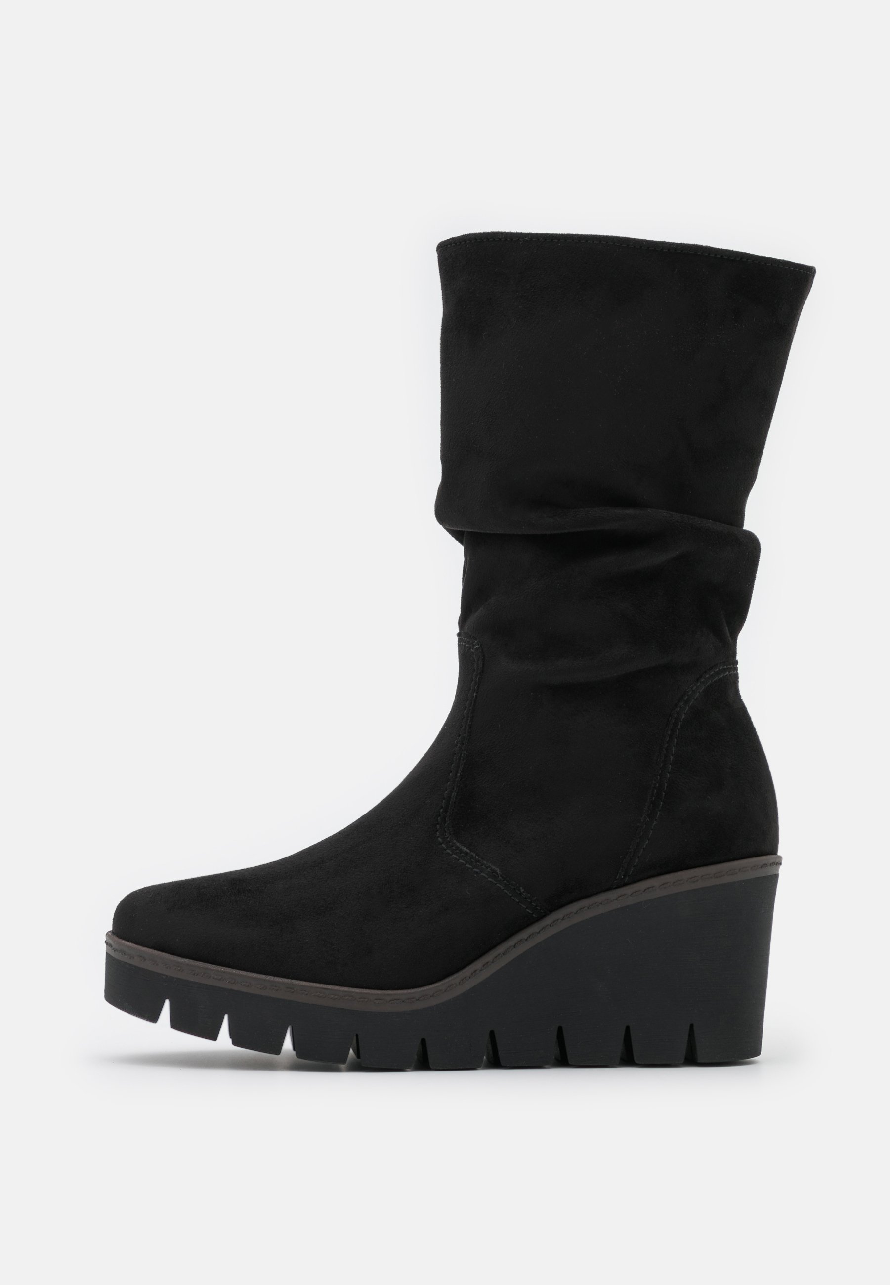 Gabor Enkellaarsjes met plateauzool - schwarz/cognac/zwart - Zalando.nl