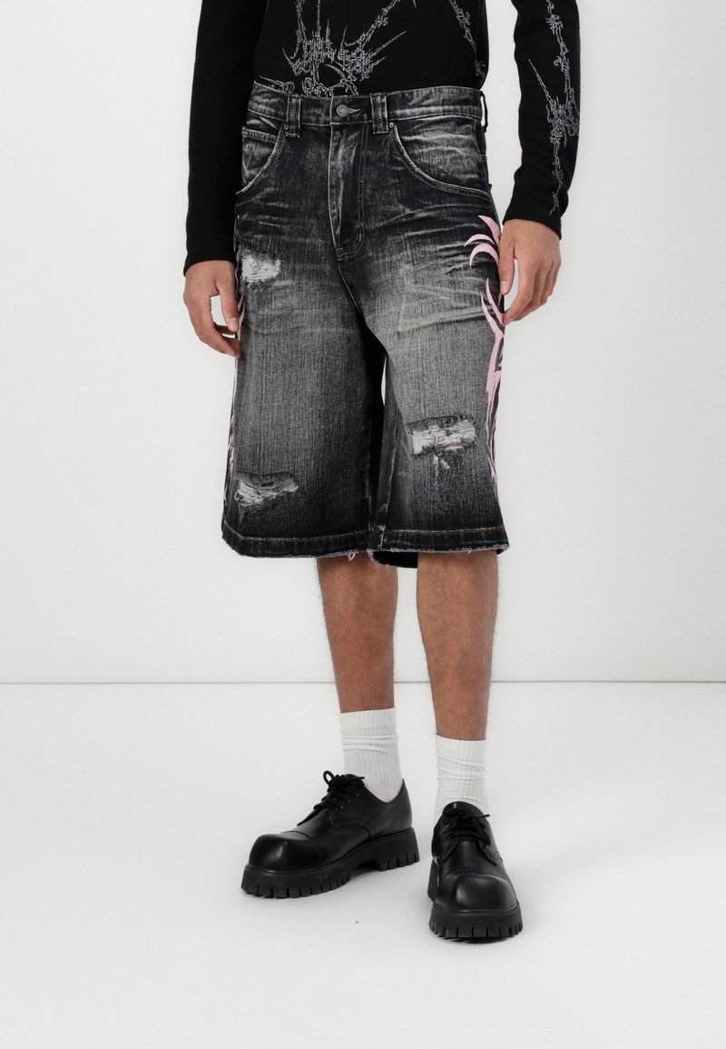 Jaded London BLADE COLOSSUS JORTS UNISEX - Τζιν σορτς - black