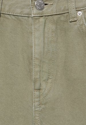 PULL&BEAR, HIGH-WAIST STRAIGHT-LEG JEANS - Jean boyfriend - khaki