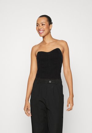 Vero Moda VMBRITT STRIP  - Μπλούζα - black denim