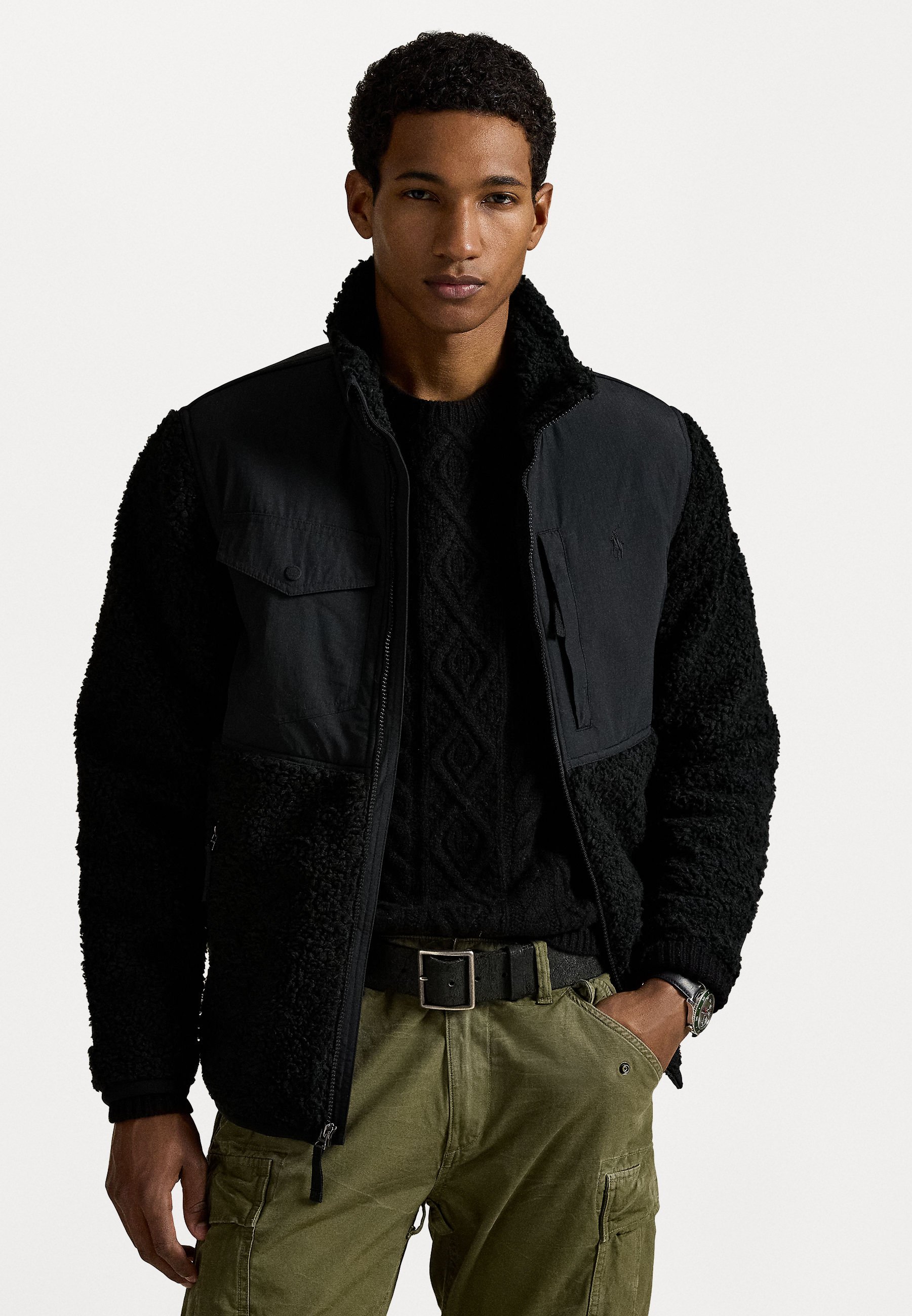 Polo Ralph Lauren HYBRID MOCKNECK JACKET - Fleecejacke - black