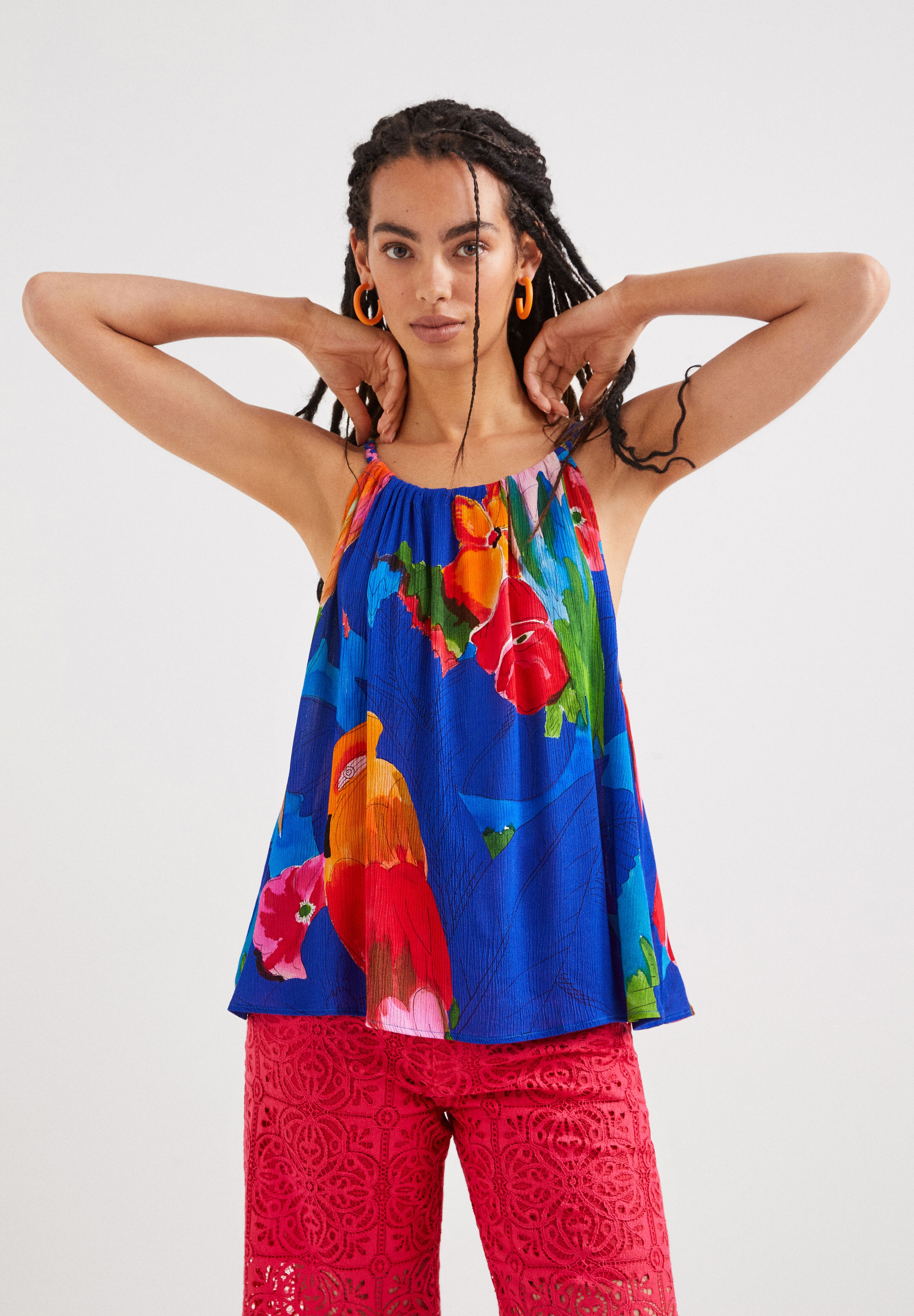 Blusa Desigual Cairo azul para mujer.