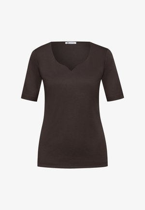 Street One, BASIC T-SHIRT - T-Shirt basic - espresso brown