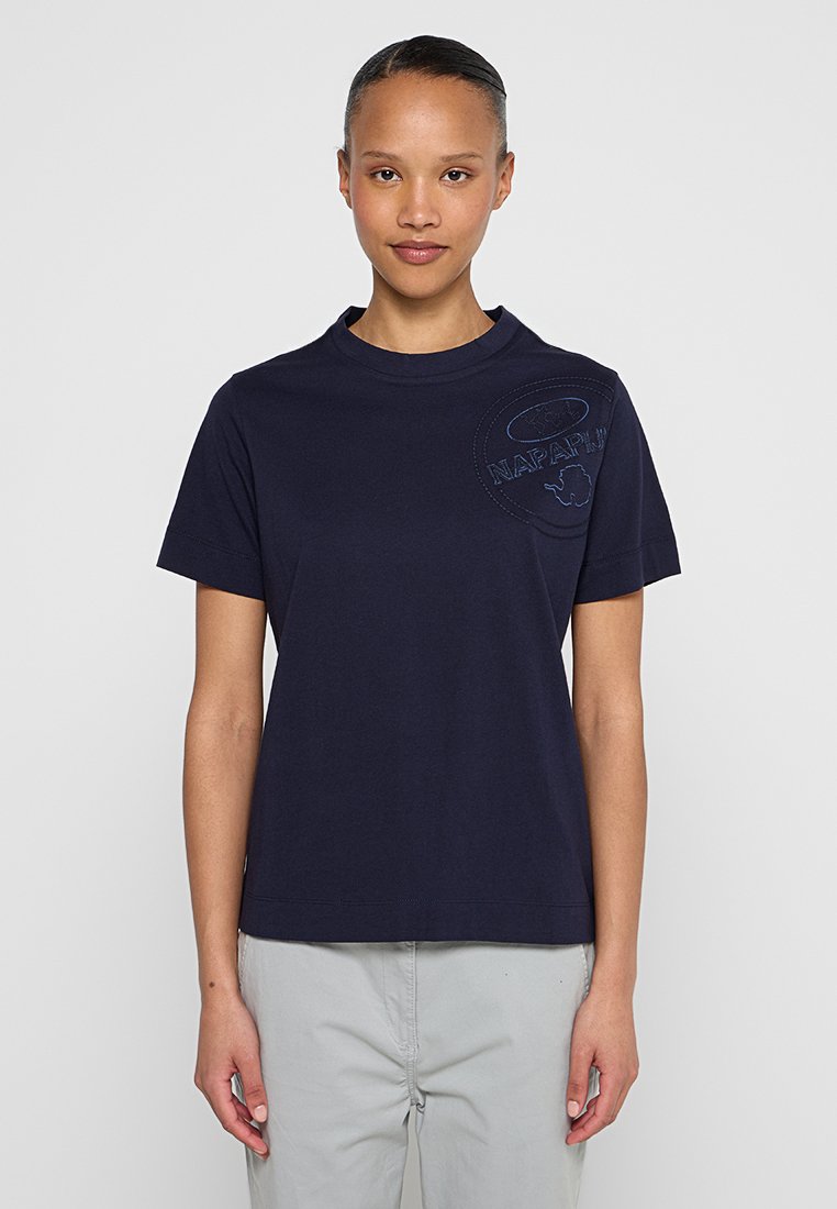 Napapijri T-shirt print donkerblauw Napapijri T-shirt print donkerblauw