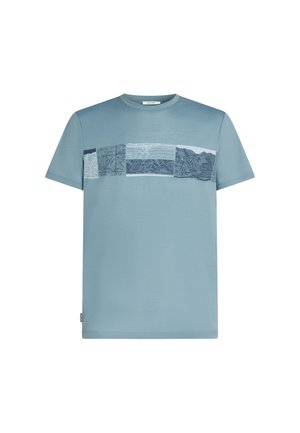 icebreaker, M MER 150 TECH LITE SS TEE ELEV LINE - Printtipaita - flint blue