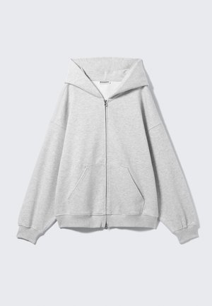 Weekday OVERSIZED HEAVYWEIGHT ZIP HOODIE - Camisola com fecho - grey melange