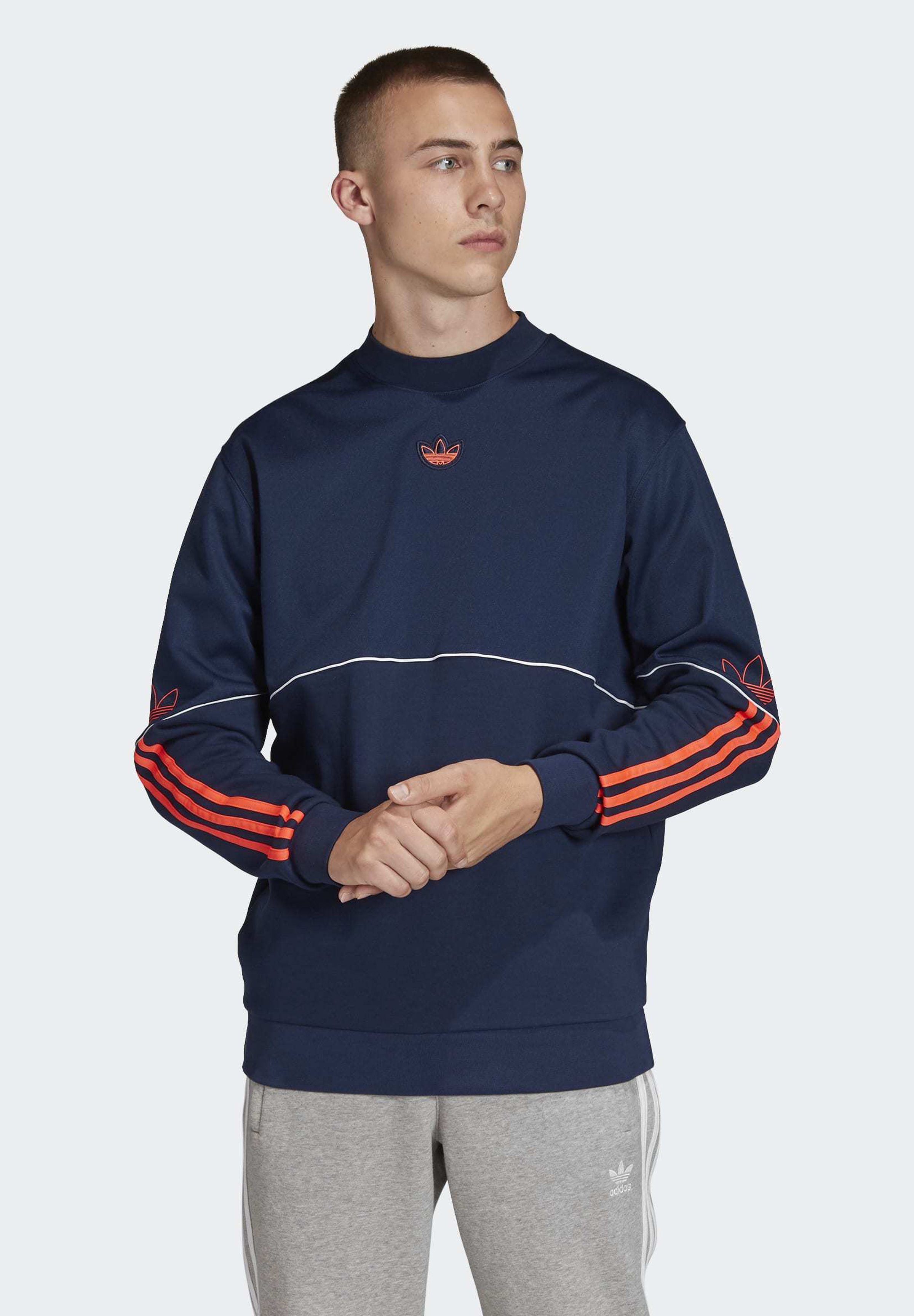 adidas Originals OUTLINE CREWNECK SWEATSHIRT - Sweatshirt - blue - Zalando.co.uk