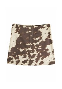 REGULAR FIT - COW PRINT - Minirock - ecru brown