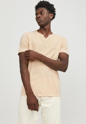 Jack & Jones SPLIT NECK TEE NOOS - Osnovna majica kratkih rukava - apricot ice