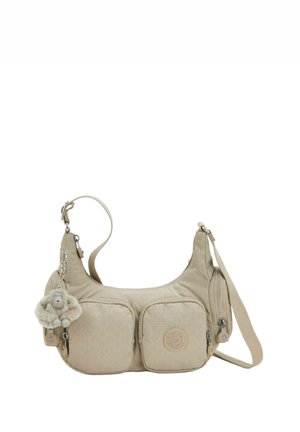 BASIC PLUS RIKKA UMHÄNGE - Borsa a tracolla - signature beige embossed
