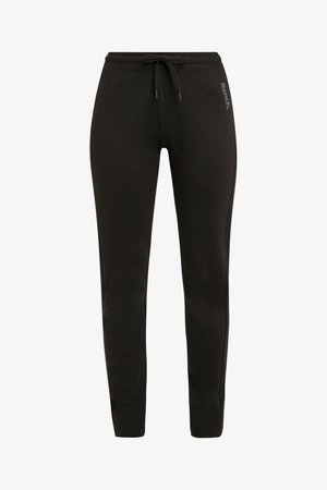Pantaloni jogging neri realizzati in tessuto morbido, con vita elasticizzata e coulisse, design a gamba affusolata e dettaglio logo discreto.
