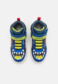Geox GRAYJAY LIGHT UP BOY - Höga sneakers - royal/lime
