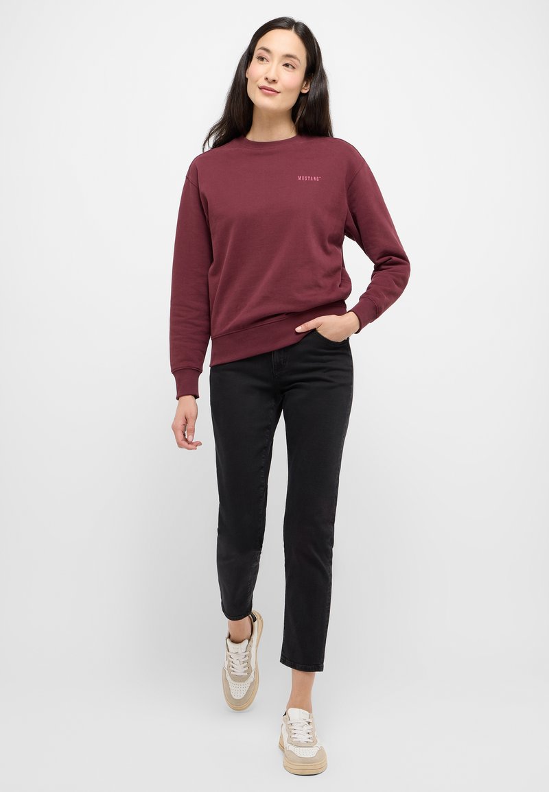 mustang Slim fit jeans gemêleerd zwart