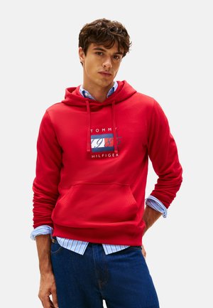 LINEAR FLAG GRAPHIC - Jersey con capucha - medium red