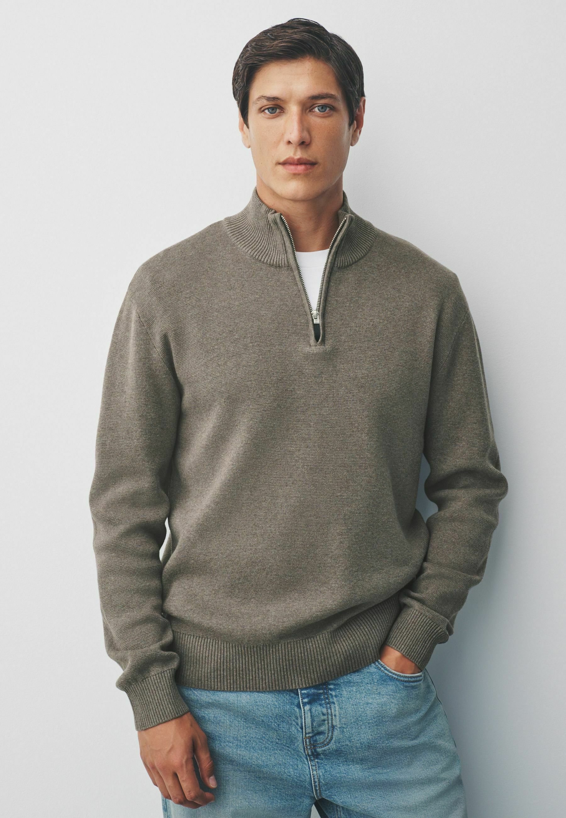 Veste Polaire Homme Zero Restriction Z425 Gris/bleu Taille L, 1/4 Zip, Performance Golf