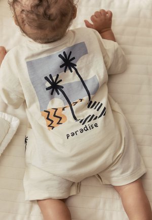 Next REGULAR FIT  ROMPERS 3 PACK - Kombinezonas - neutral sunbaked printed button through