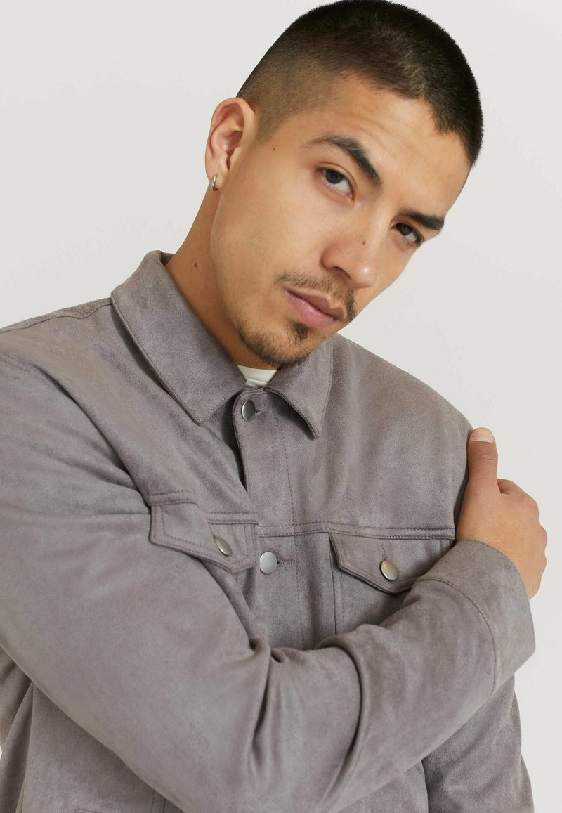 Herren Leichte Jacken | Studio Total Kunstlederjacke grey/grau - RR87517 Herren Leichte Jacken | Studio Total Kunstlederjacke grey/grau - RR87517