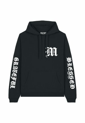 BLESSED GRATEFUL EMBROIDERY UNISEX - Hoodie - black