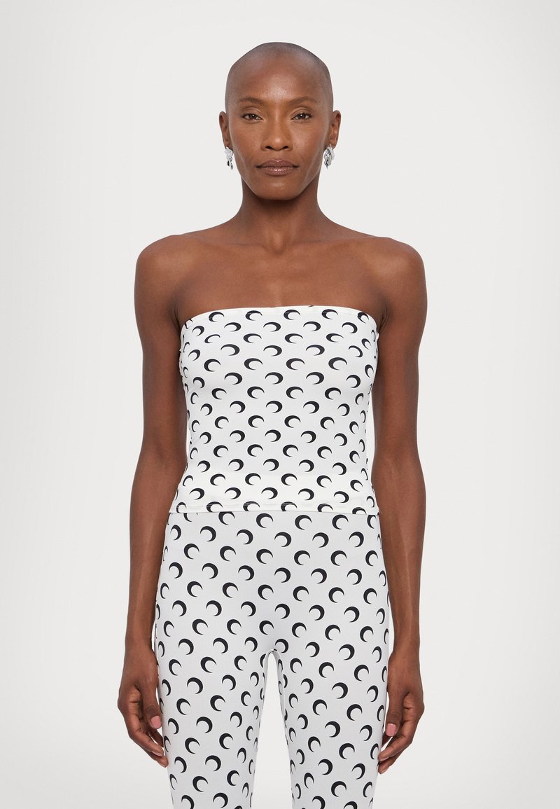 MARINE SERRE MOON PRINTED SECOND SKIN TUBE  - Tops - optical white