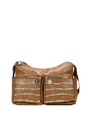 Bosanova, BOLSO BANDOLERA TOSTADO CON BOLSILLOS Y TACHAS - Bandolera - tostado