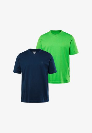 JP1880, T-SHIRT 2ER PACK V-AUSSCHNIT HALBARM - T-shirt basic - apple green