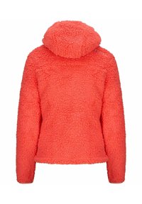 Felpa con cappuccio in coral fleece caratterizzata da una superficie texturizzata e soffice. Il design è informale con maniche lunghe e un orlo arrotondato.