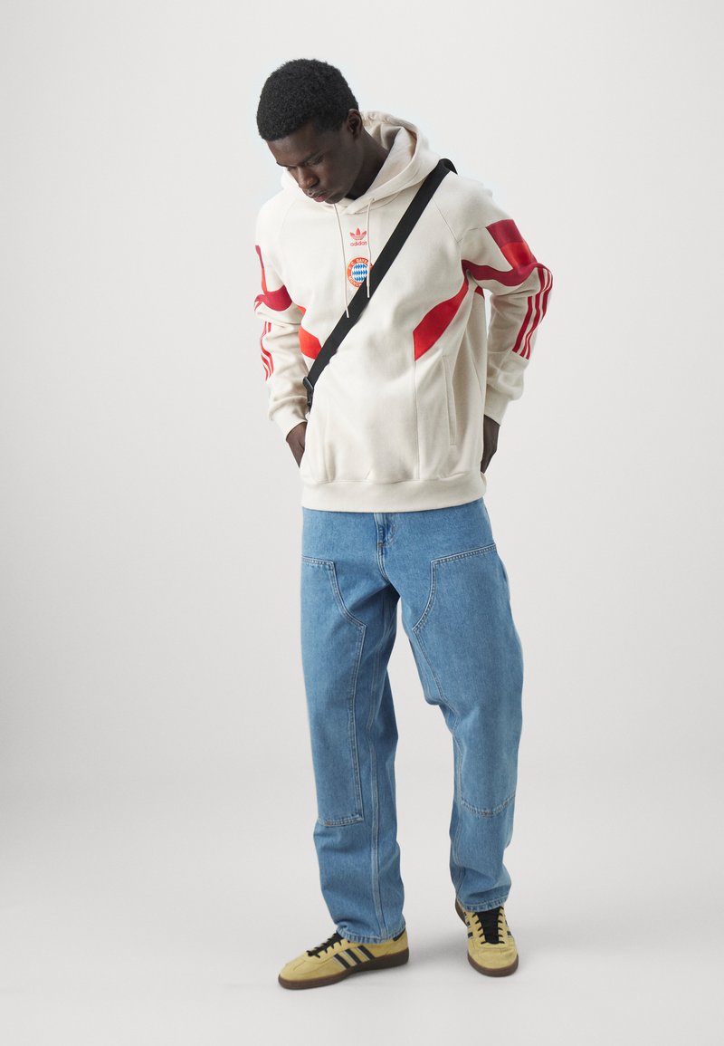 Adidas Hoodie Beige Fc Bayern Pullover Herren Kapuzenpullover