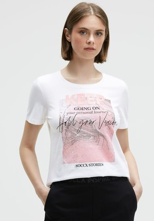 RUNDHALS MIT GLITTER - T-Shirt print - opticwhite