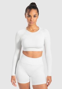 Smilodox CROP LONGSLEEVE MAYSA - T-shirt à manches longues - hellgrau