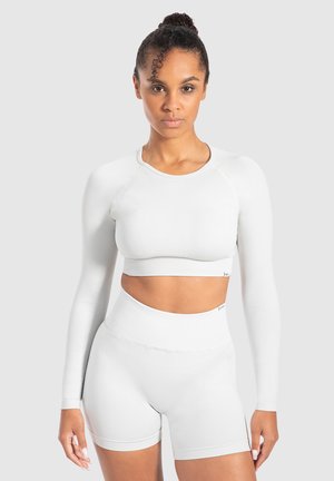 Smilodox CROP LONGSLEEVE MAYSA - T-shirt à manches longues - hellgrau