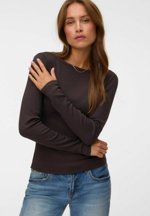 Vero Moda, T-SHIRT AWTHEA TOP - Langærmet T-shirt - chocolate torte