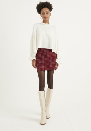 SQUARE PATTERNED - Minigonna - red