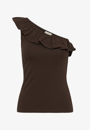 Kaffe, KAOLEAH FRILL TOP - Top - coffee bean