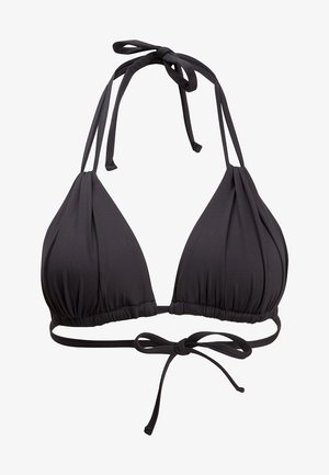 Mustikka bikini yläosa, jossa on kolmion muotoinen malli, laskostettu etuosa, säädettävät solkipunokset ja joustava vyö, joka takaa turvallisen istuvuuden.