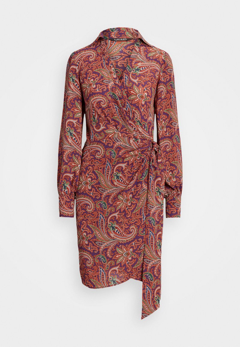 Lauren Ralph Lauren FIONDRA LONG SLEEVE DAY DRESS - Kjole - orange/purple/multi