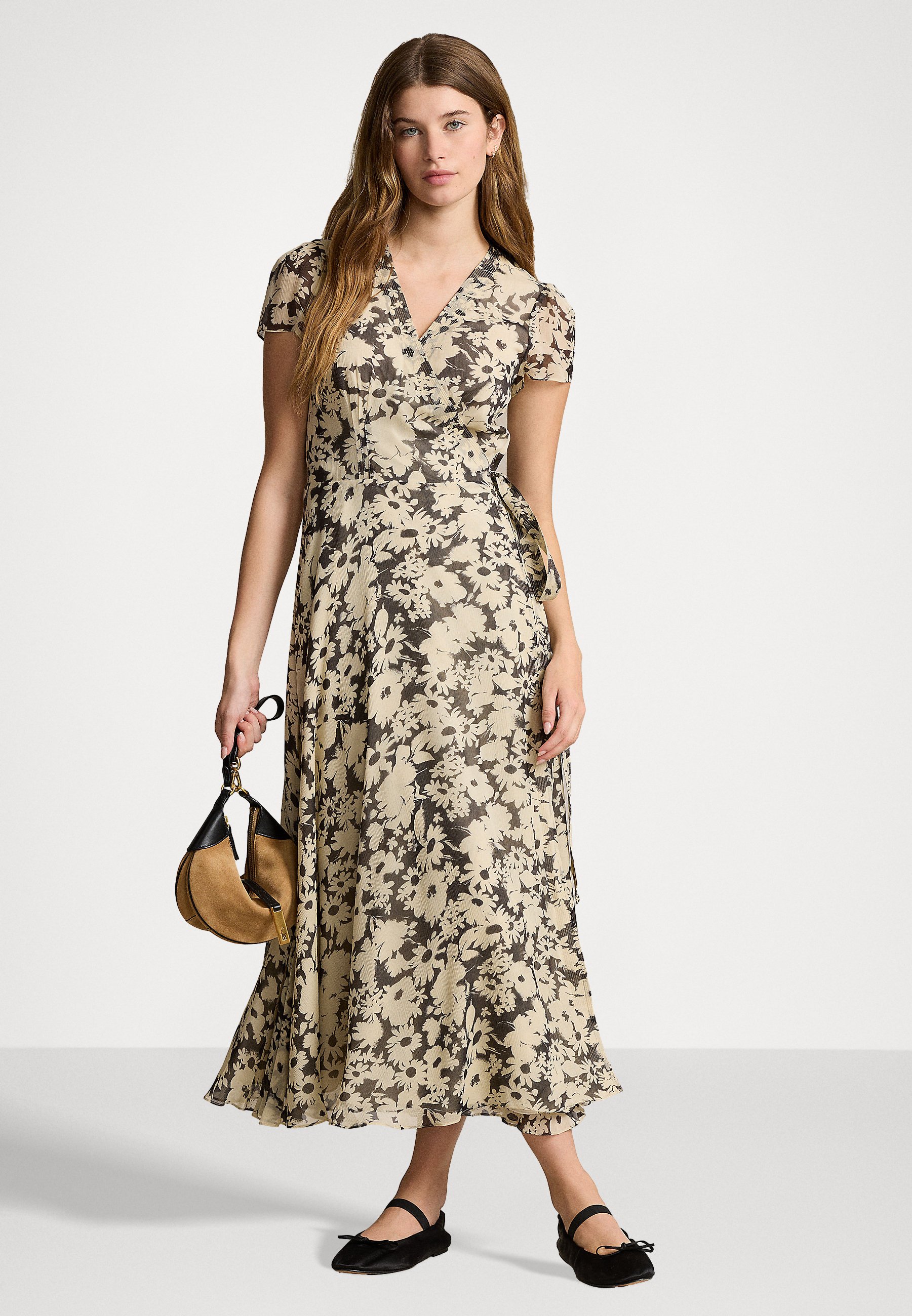 Polo Ralph Lauren CRINKLED FLORAL WRAP DRESS - Day dress
