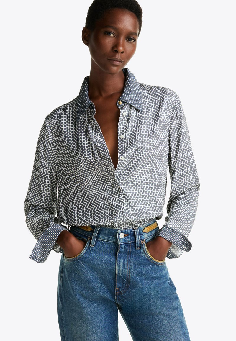 Tommy Hilfiger PRINT - Button-down blouse - mini geo flint blue