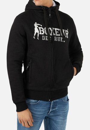 Felpa con zip - black