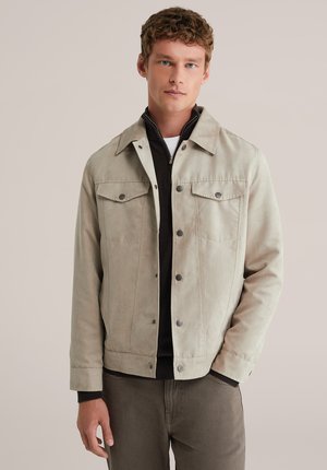 Bunda z nepravej kože - taupe