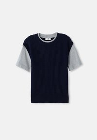 HUGUES - Tricou cu imprimeu - marine/gris