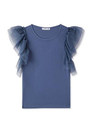Terranova, CON MANICHE A BALZE IN TULLE - T-shirt basic - blu